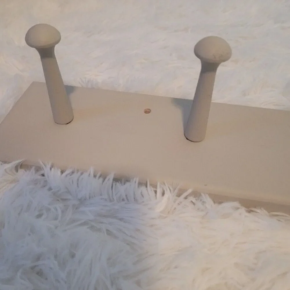 Farmhouse modern Wooden Coat shoe hat purse painted light gray wall Rack 8 Peg